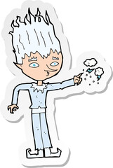 sticker of a jack frost cartoon