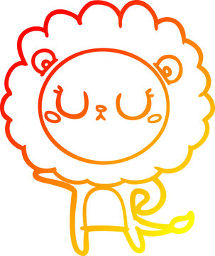 recommend clip art: warm gradient line drawing cartoon lion