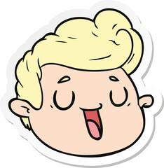 sticker of a cartoon male face
