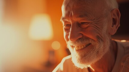 A weathered face filled with life and character, the man's joyful smile reveals a story etched into every wrinkle and hair on his chin and moustache