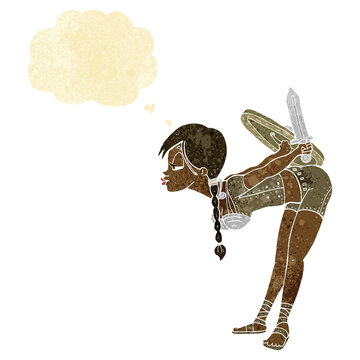 recommend clip art: cartoon viking girl bowing with thought bubble