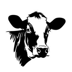 Farm Animal Logo Monochrome Design Style