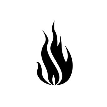 Flame Logo Monochrome Design Style