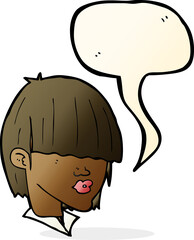 cartoon fashion haircut  with speech bubble