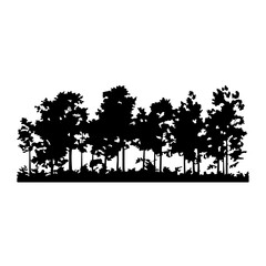 Forest Wall Logo Monochrome Design Style