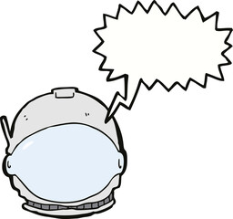 cartoon astronaut face with speech bubble