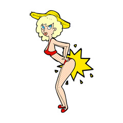 cartoon bikini pin up woman