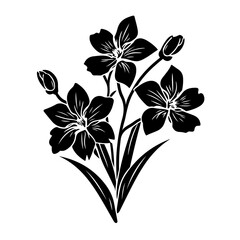 Grandiflorus Flowers Logo Monochrome Design Style