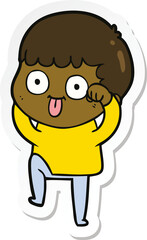 sticker of a cartoon man staring