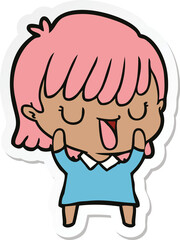 sticker of a cartoon woman