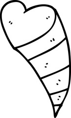 line drawing cartoon shooting heart decorative element