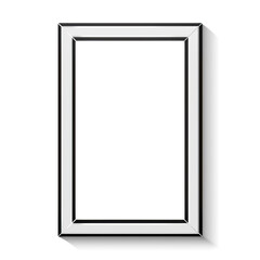 Black and white photo frame isolated on white background