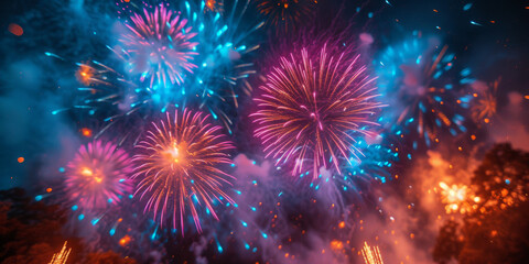 Fototapeta premium 4th of July fireworks