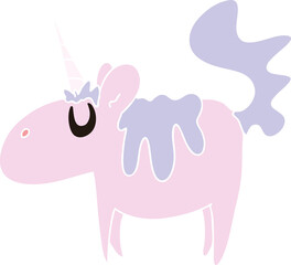 quirky hand drawn cartoon unicorn
