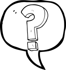 speech bubble cartoon question mark symbol