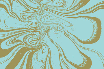 Abstract ocean marble art. Natural random ebru. Artistic style with the swirls of marble or the ripples of agate stone. Blue paint shapes. Vector.