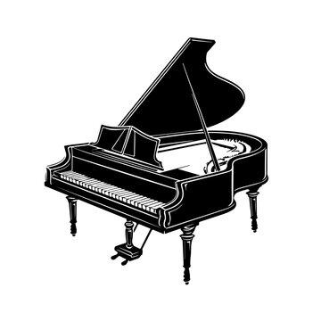 Harpsichord Logo Monochrome Design Style