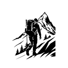 Hiking Style Logo Monochrome Design Style