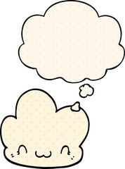 cartoon cloud and thought bubble in comic book style