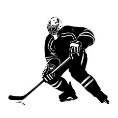 Hockey Goalie Logo Monochrome Design Style