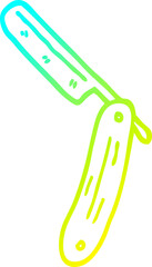 cold gradient line drawing cartoon cut throat razor