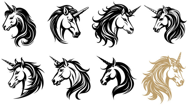Unicorn.Vector illustration ready for vinyl cutting. Isolated on white background
