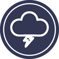 storm cloud circular icon