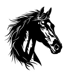 Horse Head Logo Monochrome Design Style - obrazy, fototapety, plakaty