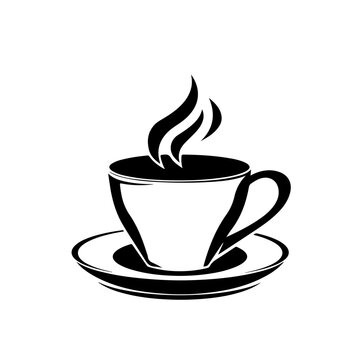 Hot beverage cup Logo Monochrome Design Style