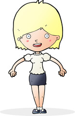 cartoon happy woman