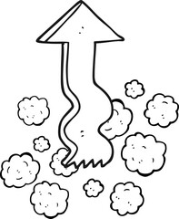 black and white cartoon pointing arrow