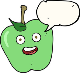 speech bubble cartoon apple