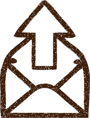 Sent Mail Charcoal Drawing