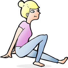 cartoon woman sitting
