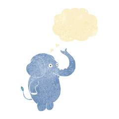 cartoon funny elephant with thought bubble