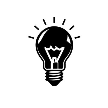 Light bulb idea Logo Monochrome Design Style