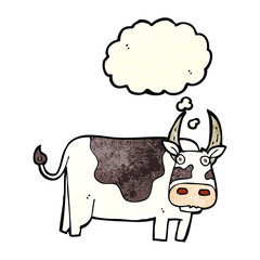 cartoon bull with thought bubble