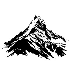 Mount Everest Logo Monochrome Design Style