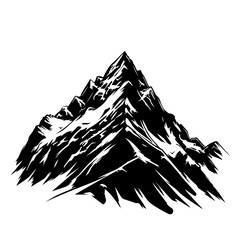 Mountain Side Logo Monochrome Design Style