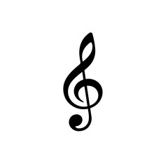 Music Note Logo Monochrome Design Style