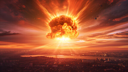 nuclear bomb explosion special effect, generative ai - 725999886