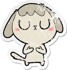 Obraz premium distressed sticker of a cute cartoon dog
