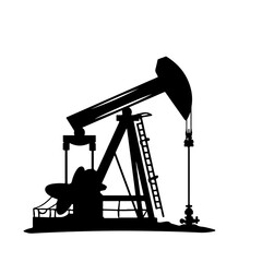 Oil Well Logo Monochrome Design Style - obrazy, fototapety, plakaty