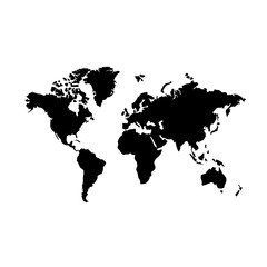 Old World Map Logo Monochrome Design Style