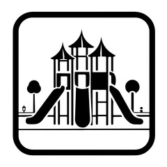 Park Playground Logo Monochrome Design Style
