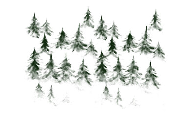 Obraz premium Abstract halftone textured gray green fir forest. Elegant geometric half tone coniferous landscape background, texture travel concept