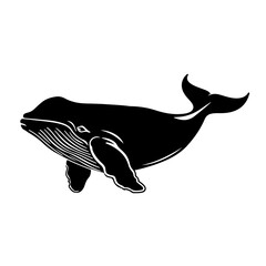 Right Whale Logo Monochrome Design Style