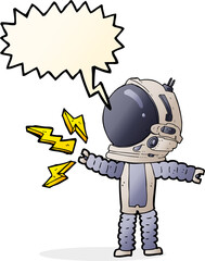 cartoon astronaut with speech bubble