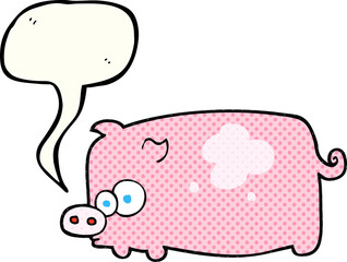 comic book speech bubble cartoon pig