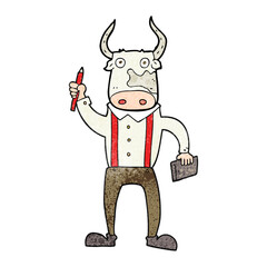 textured cartoon bull man